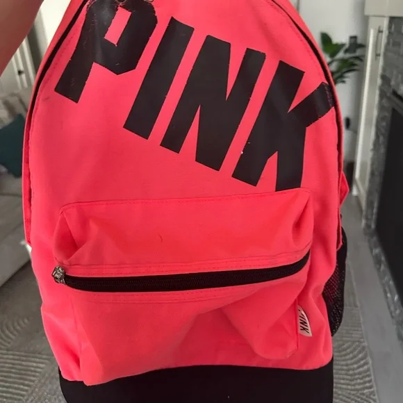 Pink Backpack with Bold Lettering - Picture 2 of 7